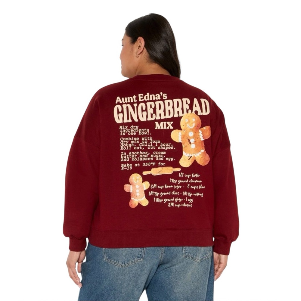 Skinnydip Women's Gingerbread Fleece Graphic Sweatshirt Size XL
